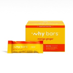 Varför Bars, Protein Bars, Mango Ginger, 2.04 Ounce Bars (Pack of 12 Protein Bars) - Protein Bar Superfood, Gluten Free, Non GMO, Organic, Vegan, Enkla Ingredienser
