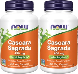 NU Supplements, Cascara Sagrada (Rhamnus purshiana)450 mg, 250 Veg Capsules (Pack of 2)