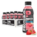 Protein2o Hydration Drink - 2-i-1 Liquid Clear Whey Protein Isolate och Electrolyte Drink - 20g Protein, Vitamin B5, B6 - Post-Workout Recovery - 16.9 Fl Oz - 12 greve jordgubbsvattenmelon