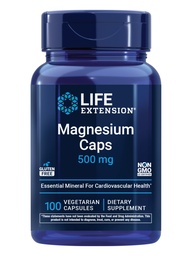 Life Extension Magnesium Caps, 500 mg, Magnesium Oxide, Citrate och Succinate, Heart Health, Healthy Bones, Metabolism Support, 100 Vegetariska kapslar