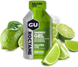 Gu Energy Roctane Ultra Endurance Energy Gel, On-The-Go Sports Nutrition för körning, cykling, vandring eller skidåkning, Salted Lime, 24-räkning