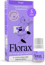 Florax - Liquid Probiotic - On-The-go Gut Support for Women, Men, and Children - Vegan, Gluten Free, Lactose Free, Soy Free and Preservative Free - Grape Flavor - 5 Vials