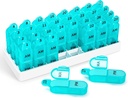 Zoksi Månatliga Pill Organizer 2 gånger om dagen, 30 dagars Pill Box Organizer Am Pm, Daglig Pill Case med 32 stora kompartement för varje dag, Portable Travel Pill Container för vitaminer och medicin (Cyan)
