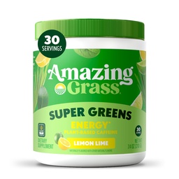 Amazing Grass Greens Blend Energy: Smoothie Mix, Super Greens Powder & Plant Based Caffeine med Matcha Green Tea & Beet Root Powder, Lemon Lime, 30 portioner (Packaging May Vary)