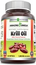 Fantastisk Omega Krill Oil med Omega 3s EPA, DHA, Fosfolipider och Astaxanthin 1000 Mg per Servering 120 softgels Supplement | Non-GMO | Gluten Free