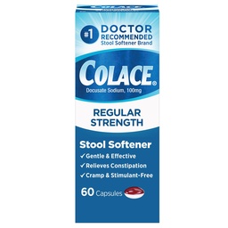 Colace Regular Strength Stool Softener 100 mg kapslar 60 greve Docusate Sodium Stool Softener för Gentle Dependable Relief