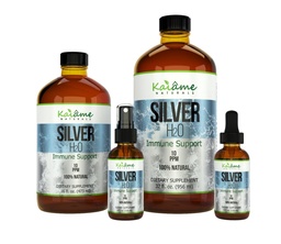 Kaiame Naturals Colloidal Silver, Ionic Silver Solution, 10 PPM, Large 16 oz Glass Bottle, Natural Immune Support Supplement, Säker för vuxna, barn och husdjur