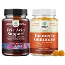 Natures Craft Bundle of Vegan Uric Acid Cleanse och Detox för män och kvinnors gemensamma njurar och mer och gummies för vuxna Peach smak - extra styrka gemensamt stöd gummies