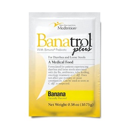 Banatrol® Natural Anti-Diarrheal med prebiotika, lättnad från kronisk diarré, IBS, återkommande diarré, kliniskt stödd medicinsk mat, icke-konstiperande, 25 portioner (Banana)