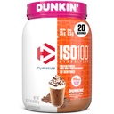 Dymatize x Dunkin' Mocha Latte ISO100 Whey Protein Powder, 95mg koffein, 25g protein, 5,5 g BCAA, 120 Cal., Gluten Free, 1g Fat, 1g Sugar, 3g Carb (20 portioner)
