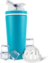 Ice Shaker Insulated Stainless Steel Shaker Bottle | 26oz, Karibien | Kalla för 30 + timmar | Insulated Cup med Twist-on Agitator | Odor-Free Bottle för Protein Shakes, Vatten, Smoothies, Cocktails