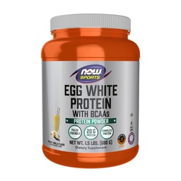 NOW Sports Nutrition, Egg White Protein, 20 G med BCAA, Creamy Vanilla Powder, 1,5 pund