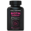 Vital Vitamins Biotin Complex Pills - with Hyaluronic Acid, MSM, Collagen, & Vitamin C - Supplement for Hair, Skin, & Nails - 60 Capsules