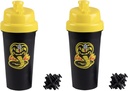 Karate Kid Cobra Kai 25oz Protein Shaker Bottles for Powder Mixes - Pack of 2 - Leakproof Lid Screw on Lids - Works for Smoothies, Energy Drinks, Workout Blends, Shakes - Officiellt licensierad
