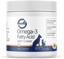 Stratford Pharmaceuticals EZ Chew Omega 3 Fatty Acid Soft Chew Max Strength - Dog Omega 3 Supplement - Soft Chew Treats with Fish Oil for Dogs - Small and Medium Dogs - 60 Soft Chews
