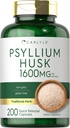 Carlyle Psyllium Husk kapslar 1600mg | 200 greve | High Potency Fiber Supplement | Non-GMO, Gluten Free