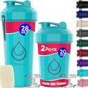 2 PACK, 28 oz & 20 oz Shaker Bottles med kraftfulla Wire Whisks för proteinblandningar | Leakproof Blender Shaker Bottle Pack | BPA-Free & Dishwasher Safe | Shaker Bottle | Shaker Cups för shakes