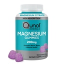 Qunol Magnesium Gummies for Adults, 200mg Elemental Magnesium (från 1,750mg Magnesium Citrate), High Absorption Magnesium Supplement, stöder Nerve, Bone and Muscle Health, Vegetarian, 90 Count