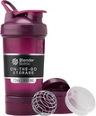 BlenderBottle Shaker Bottle med Pill Organizer och lagring för proteinpulver, klassisk V2 ProStak System, 22-Ounce, Plum