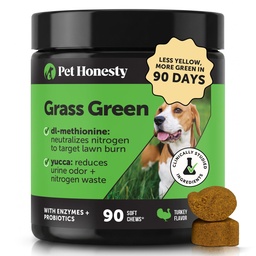 Grass Green Dog Chews - Urin Neutralizer för gräsmatta, Dog Pee Grass hjälper Yard Stay Green Adressing Burn Spots med Probiotics & Enzymes (Turkiet)