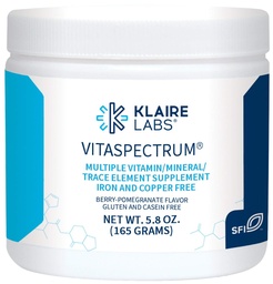 Klaire Labs SFI Health VitaSpectrum Powder - Barnens multivitamin / mineral med 23 viktiga näringsämnen i Berry-Pomegranate för barn, ingen koppar, järn, gluten eller Casein (30 portioner, 171 gram)