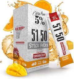 5% Nutrition Rich Piana 5150 High Stim Pre-Workout Powder Packets | Extreme Energy, Focus, Pumps & Endurance | 513 mg koffeinkomplex, Citrulline, Beta Alanine, L-Tyrosine (Citrus Mango) (10 greve)