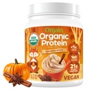 Orgain Organic Vegan Protein Powder, Pumpkin Spice Seasonal Flavor - 21g av växtprotein, 5g Prebiotic Fiber, No Lactose Ingredients, No Added Sugar, Non-GMO, För Shakes & Smoothies, 1,02 lb