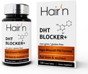 Hair'n DHT Blocker Hair Growth Supplement, Vegan & Plant-Based Formel för Män & Kvinnor, stöder hårväxt, säker för vuxna - Saw Palmetto, Biotin, Capsaicin och Reishi Mushrooms