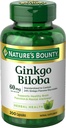 Naturens Bounty Ginkgo Biloba, stöder hälsosam hjärnfunktion, Herbal Supplement, 60 Mg, 200 kapslar