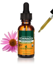 Herb Pharm Certified Organic Echinacea Root Liquid Extract för Immune System Support, Organic Cane Alcohol, 1 Ounce (DECH01)