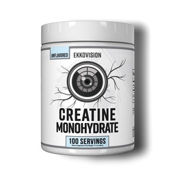 Ekkovision Creatine Monohydrate Powder, Micronized, Unflavored, Pre Workout & Post Workout Supplement för män och kvinnor, energisupport, lätt att blanda i Shakes, Smoothies & Beverages, 100 portioner