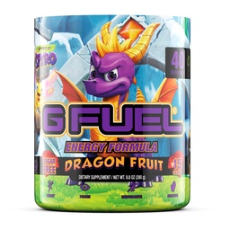 G bränsle Spyro Dragon Energy Drink Powder, Pre Workout Caffeine Mix för spel, Sugar Free Focus Amino, Vitamin + Antioxidanter, 9.8oz (Dragon Fruit, 40 portioner)
