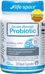 Life-Space Double Strength Broad Spectrum Probiotic, 64 miljarder CFU & 15 Diverse Strains, Redouble Formulerad för Digestive Health & Immune Health, Probiotics for Women & Men - 30 Veg Capsules