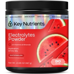 KEY NUTRIENTS Multivitamin Electrolytes Powder No Sugar for Recovery - Uppfriskande vattenmelon Electrolyte Powder - Hydration Powder - Inga kalorier, Gluten Free Electrolytes Powder - 90 portioner