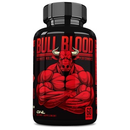 Bull Blood Testosteron Booster för Män - Testosteron Supplement för Stamina & Endurance - Maca Root, Horny Goat Weed, Tribulus Terrestris Extract & Tongkat Ali - Man förbättrar tillskott - 60 Ct