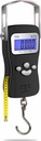AWS Digital Luggage Scale, Fish Weighing Scale, Hanging Scale 110lb/50kg – Die-Cast Metal Construction, Built-in Tape Measure, Hook & Handle – för Travel, Fishing, Archery, Hunting, Outdoor (Black)