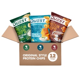 Quest Nutrition Protein Chips Variety Pack, BBQ, Cheddar & Sour Cream, Sour Cream & Onion, High Protein, Low Carb, 1.1 oz (Pack av 12)