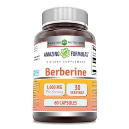 Fantastiska formler Berberine 1000mg Per Servering 60 kapslar Supplement | Non GMO | Gluten Free | Made in USA