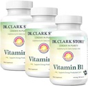 Bernard Jensens Dr Clark Store Vitamin B1 Thiamine 500mg Supplement -Thiamine B1 Supplement for Healthy Nervous System & Energy Metabolism, Glutenfri, Dairy Free - 100 Gelatin Capsules 3Pack