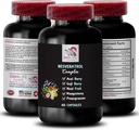 Polyfenolkomplex - RESVERATROL COMLEX - Daglig support, Grape Skin Boost, Berry Power, Elderberry Styrka, naturliga extrakt, Energizing Support, Pomegranate Boost, Whole Fruit 1 flaska 60 kapslar