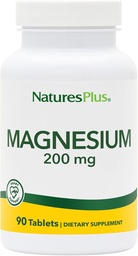 NaturesPlus Magnesium - 200 mg, 90 tabletter - Vegetarisk, Glutenfri - 90 portioner