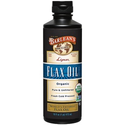 Barleans Organic Lignan Omega 3 Flaxseed Oil Liquid Supplement för män och kvinnor, Cold Press Flax Seeds, 7230mg ALA Fatty Acid, Vegan och Gluten Free, 16 oz