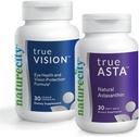 NatureCity Vision Support Bundle| TrueVision Eye Health Formel, 30 Veggie Capsules + TrueAsta Marine