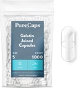 PureCaps USA - Empty Gelatin Capsules Storlek 5| 1000 anslutna piller | Clear | Icke-GMO Certified | SLS, Gluten, Konserveringsfri