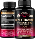 Benfotiamine 300 mg - Nerve Support, Energy & Metabolism Support - Benfotiamine Supplement Fat-Soluble Vitamin B1 - Högt Bioavailable & Absorbable - med Thiamin, Vitamin B12 & B6 - 90 kapslar