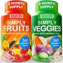 Enkelt naturens löfte -Packed with 42 Different Fruits & Vegetables - Made with Whole Food Superfoods - with Aloe Vera - 100% Soy Free -2 Month Supply - 180 Count (Pack of 2)