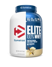 Dymatize Elite 100% Whey Protein Powder, Vanilla, 25g Protein, 5,5 g BCAA, mindre än 140 Cal., Gluten Free, 2g Carb, 2g Sugar, 3g Fat (67 portioner)