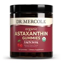 Dr Mercola Organic Astaxanthin Gummies, 30 portioner (30 Gummies), 4 mg per portion, kosttillskott, antioxidant och immunstöd, certifierad organisk, icke-GMO
