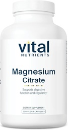 Vital Nutrients Magnesium Citrate 150mg | Främjar avkoppling | Stöder sömn, ben, hjärta, muskel, njure och nervhälsa * Vegan Supplement | Gluten, Dairy, Soy Free | 200 kapslar