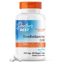 Läkarens bästa Benfotiamine 300 med BenfoPure, hjälper till att upprätthålla hälsosam glukosmetabolism, icke-GMO, Vegan, Gluten Free, Soy Free, 300 mg, 60 Veggie Caps
